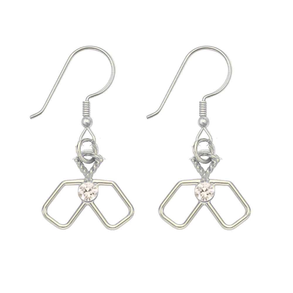 Pickleball Double Paddle Cz Earrings