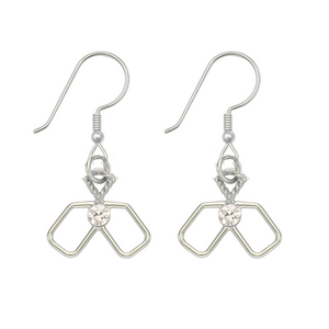 Pickleball Double Paddle Cz Earrings