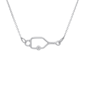 Pickleball Rhinestone Charm Necklace