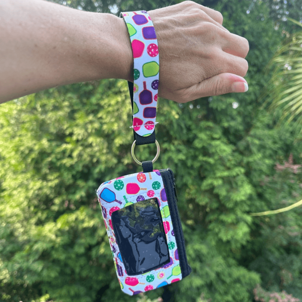 Pickleball Credit Card Holder Zipper Wristlet