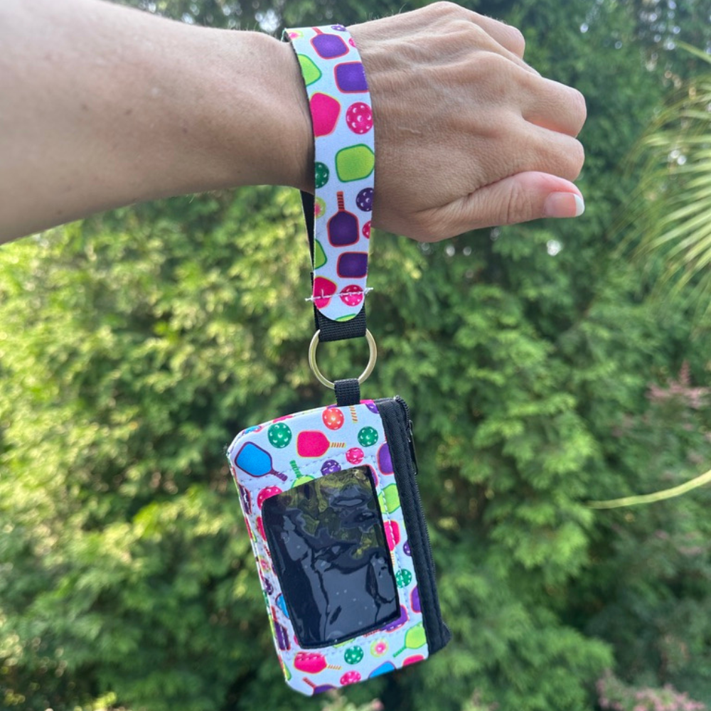 Pickleball Credit Card Holder Zipper Wristlet