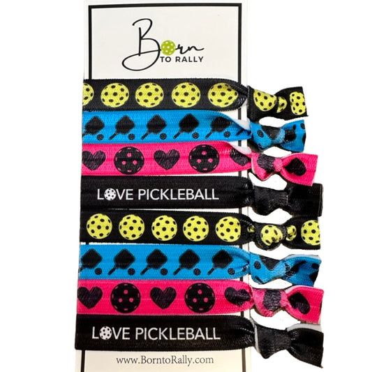 Pickleball Hair Ties in Different Colors