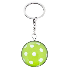 Green Pickleball Ball Keychain
