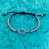 Pickleball Paddle Beaded Adjustable Bracelet