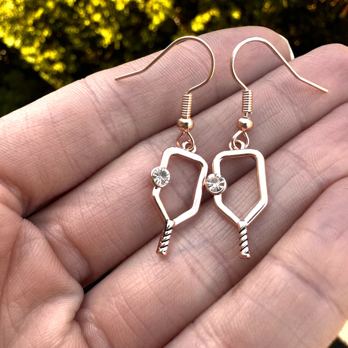 Pickleball Paddle CZ Earrings - Pick Color