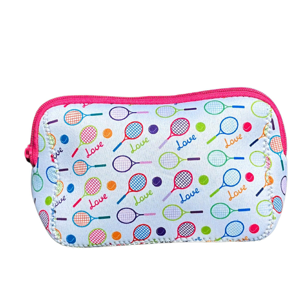 Pink Tennis Racket Cosmetic Bag