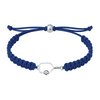 Navy blue bracelet with centered silver pickleball paddle charm