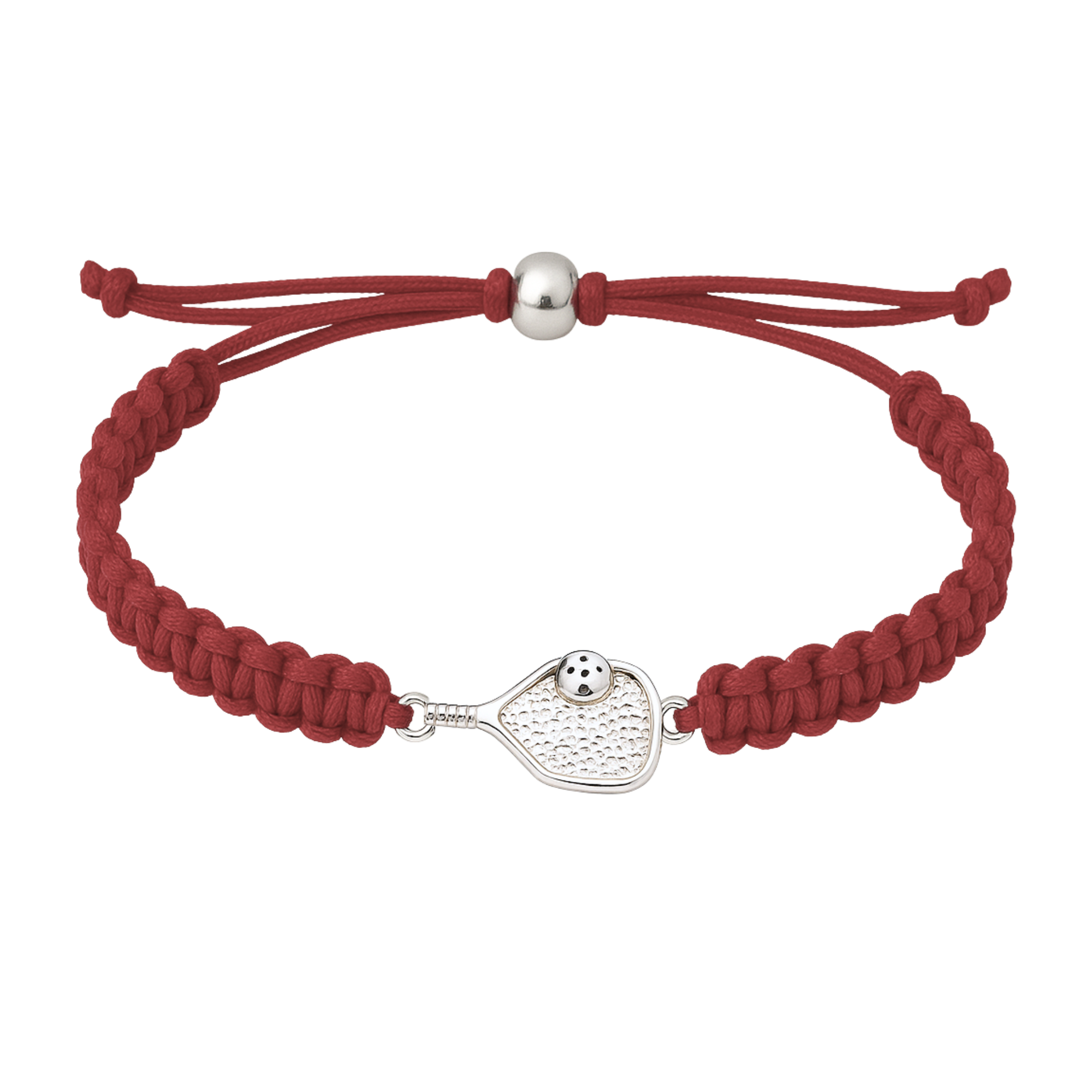 Light blue pickleball bracelet with rose gold paddle charm, soft and sporty unisex wristband
