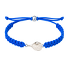 Royal blue braided pickleball bracelet with detailed paddle charm, sporty unisex wristband