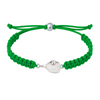 Green pickleball rope bracelet with silver paddle charm, durable and adjustable design