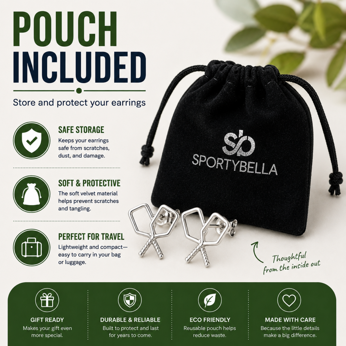 Pickleball Paddle Stud Earrings
