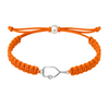 Orange rope bracelet with silver pickleball paddle charm and durable weave