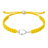 Yellow rope bracelet with silver pickleball paddle charm and bright sporty design