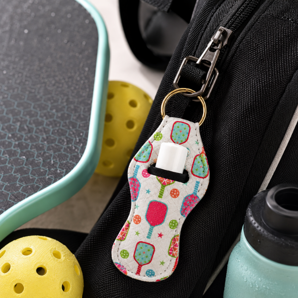 Pickleball Stars Chapstick Holder Keychain