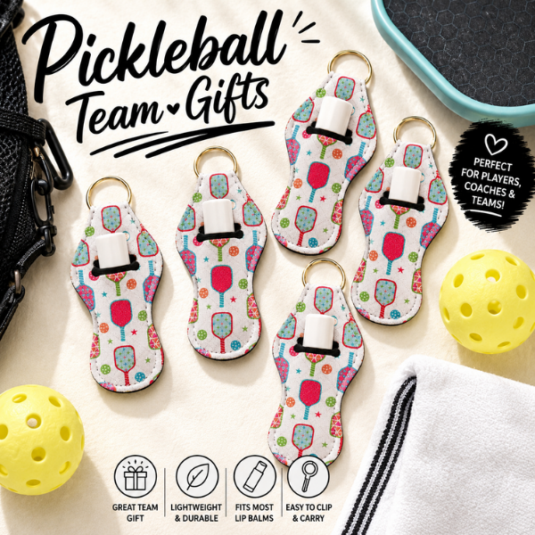 Pickleball Stars Chapstick Holder Keychain