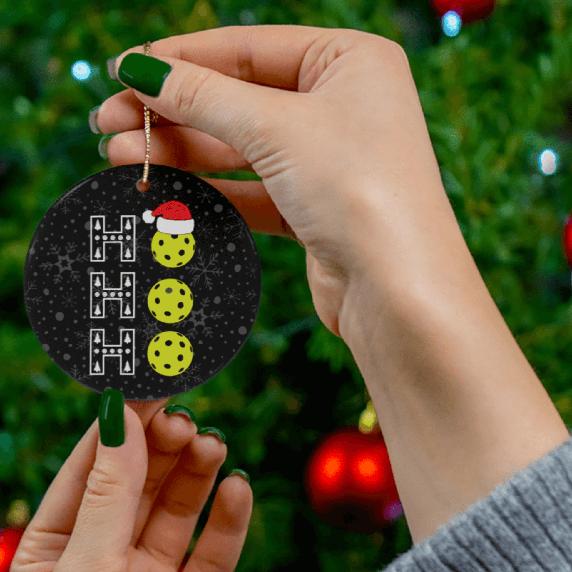 Pickleball Ornament - Ho Ho Ho on the Christmas Tree