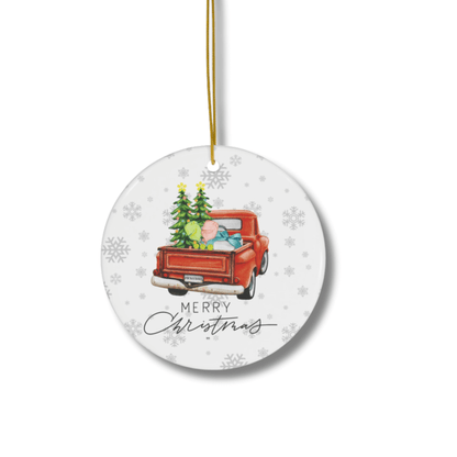 Vintage Truck Pickleball Ornament