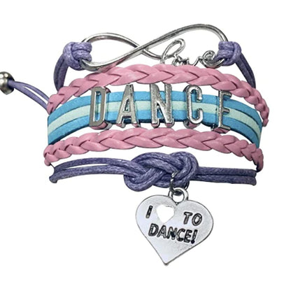 Girls Dance Infinity Bracelet - Choose Charm & Colors
