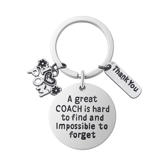 Pom Coach Keychain- Great Coach is Hard to Find But Impossible to Forget