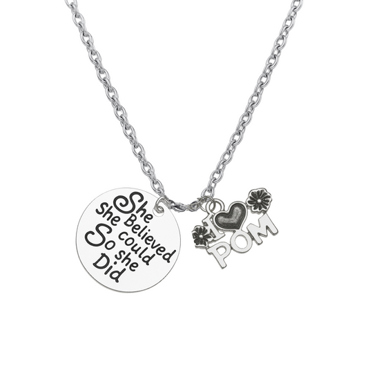 Pom Necklace, She Believed She Could So She Did