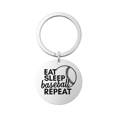 Products Baseball Keychain - Eat, Sleep, Baseball, Repeat