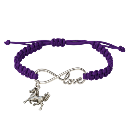 Horse Infinity Rope Bracelet - Pick Charm