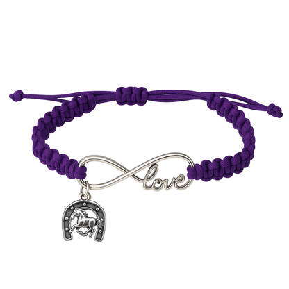 Horse Infinity Rope Bracelet - Pick Charm