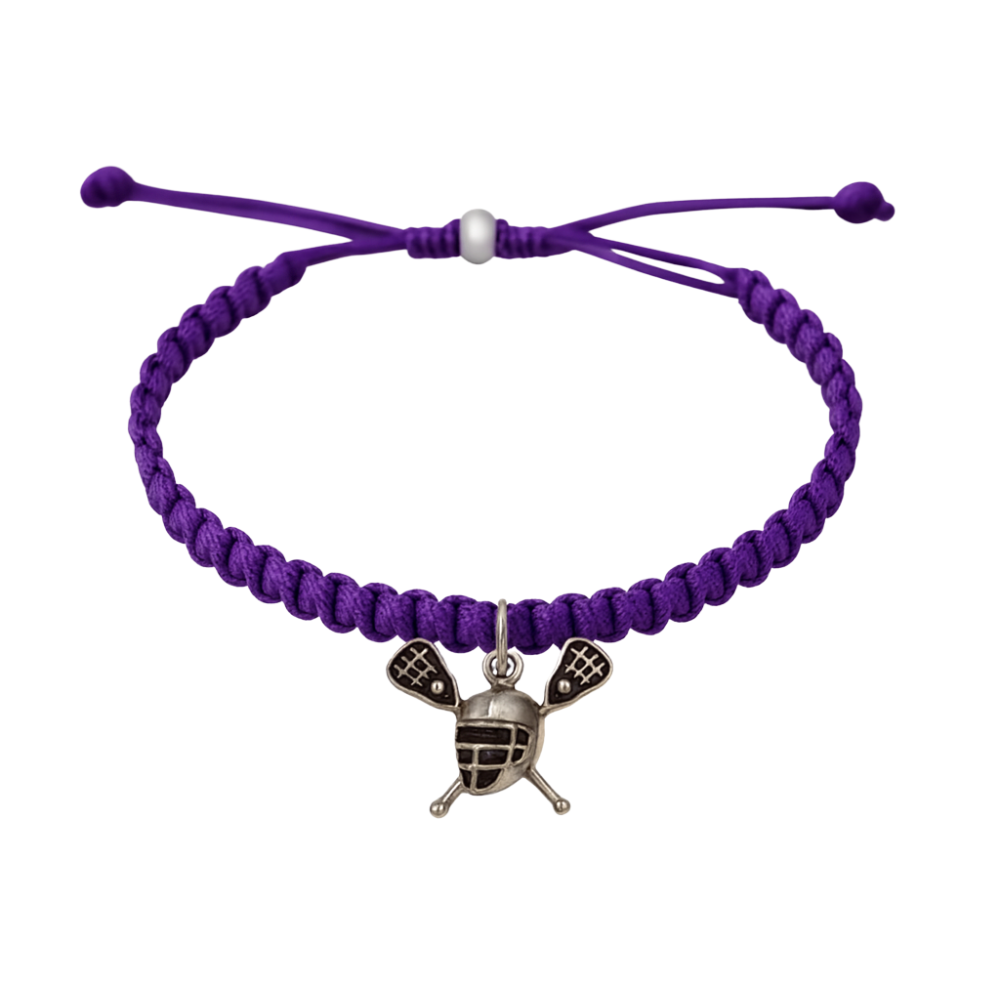 Lacrosse Helmet & Sticks Adjustable Rope Bracelet