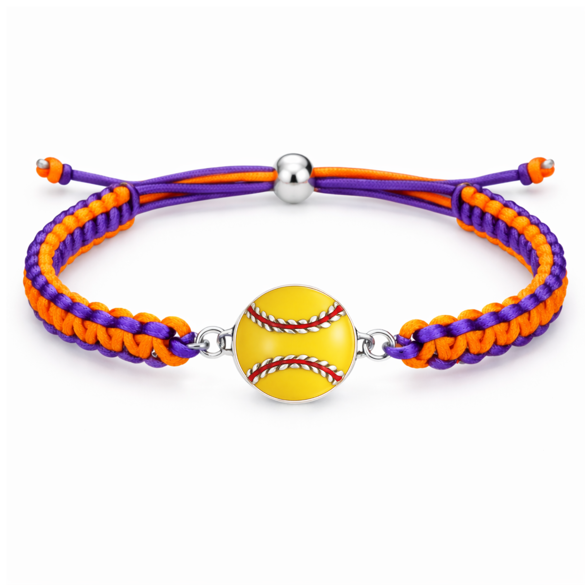 Multi Colored Yellow Softball Rope Bracelet - Pick Colors