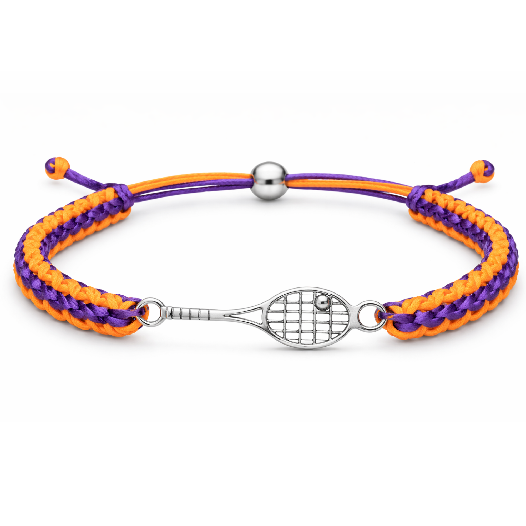 Tennis Racket Multi Colored Rope Bracelet - Pick Colors