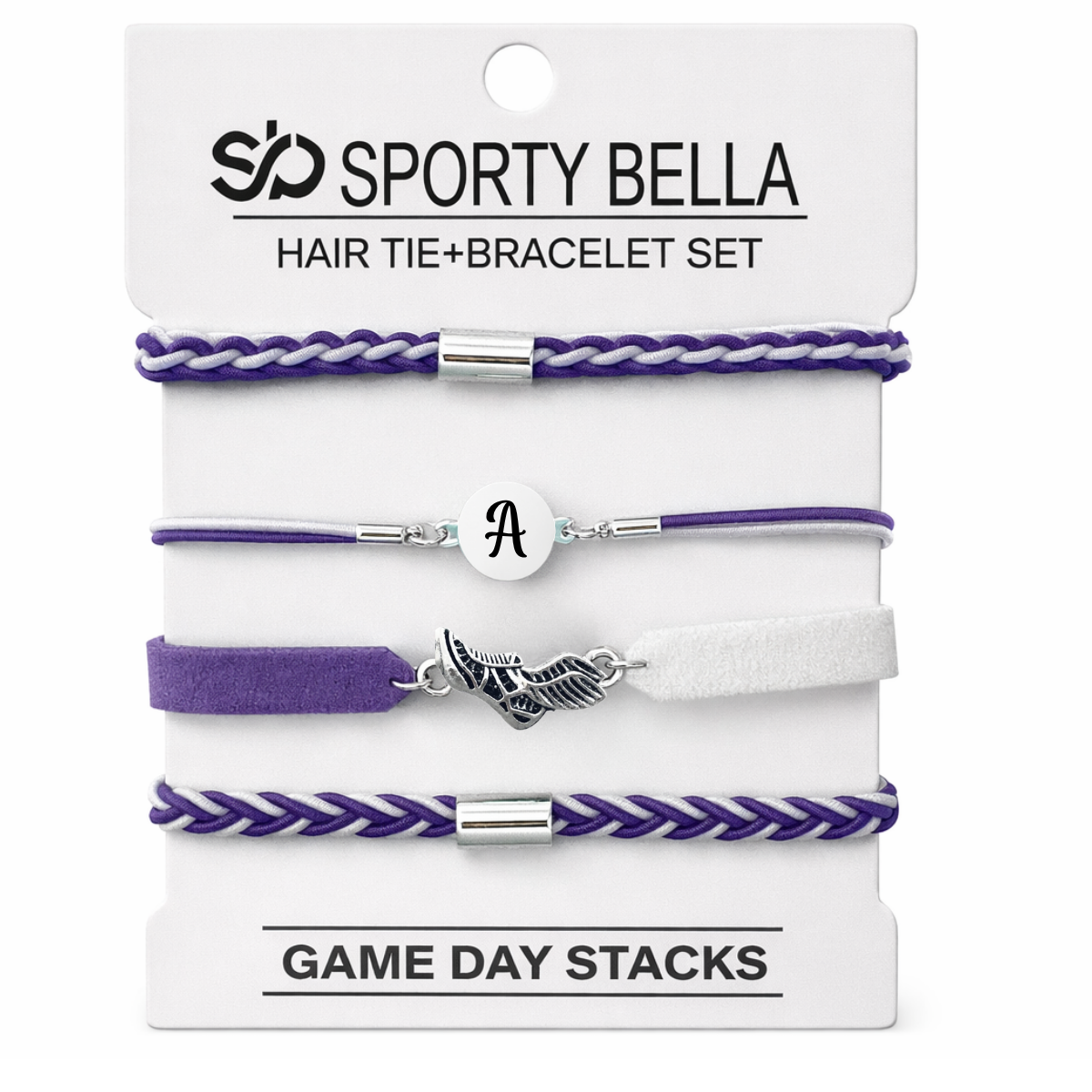 Personalized Track Runner Hair Tie Bracelet Sets