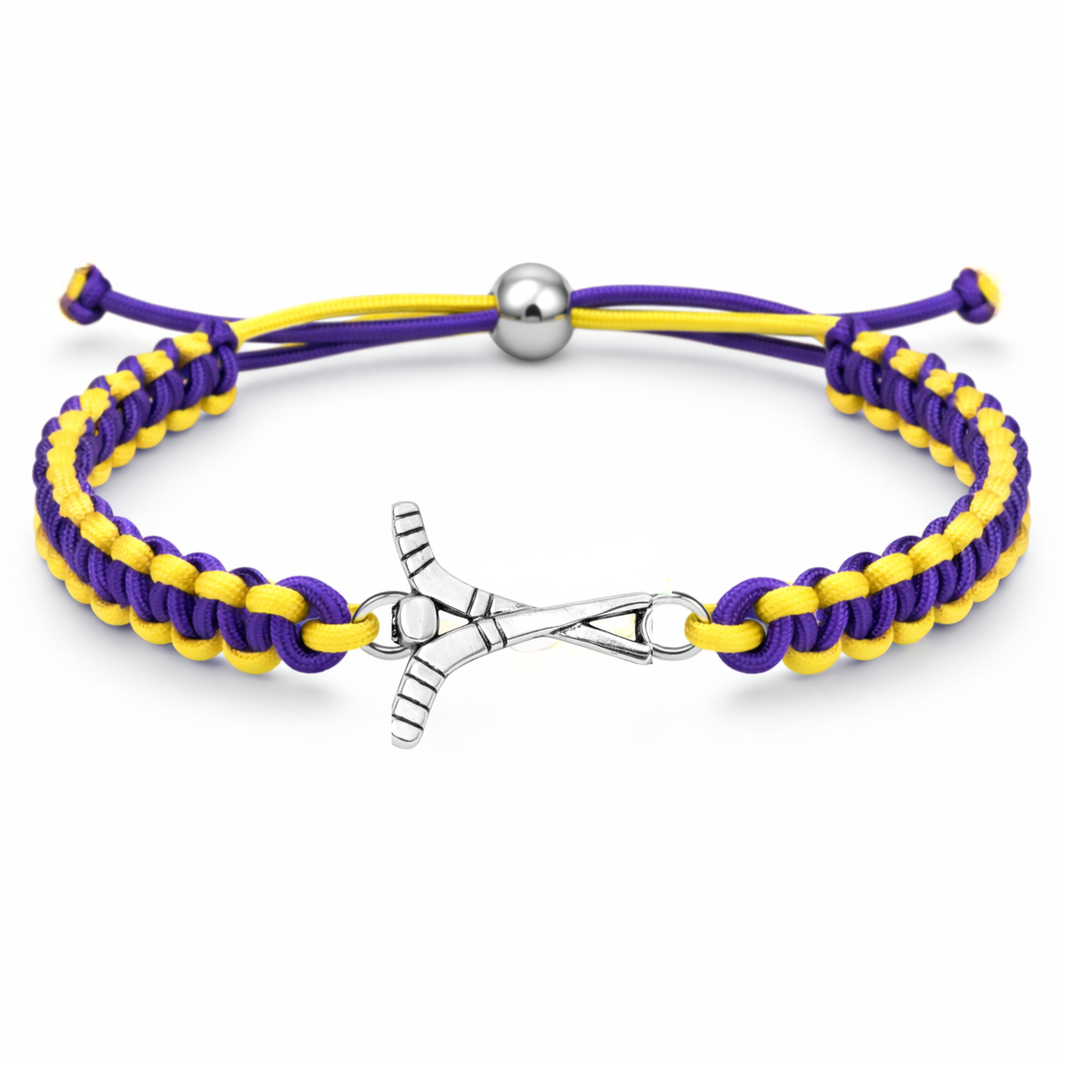 Ice Hockey Multi Colored Rope Bracelet - Pick Colors