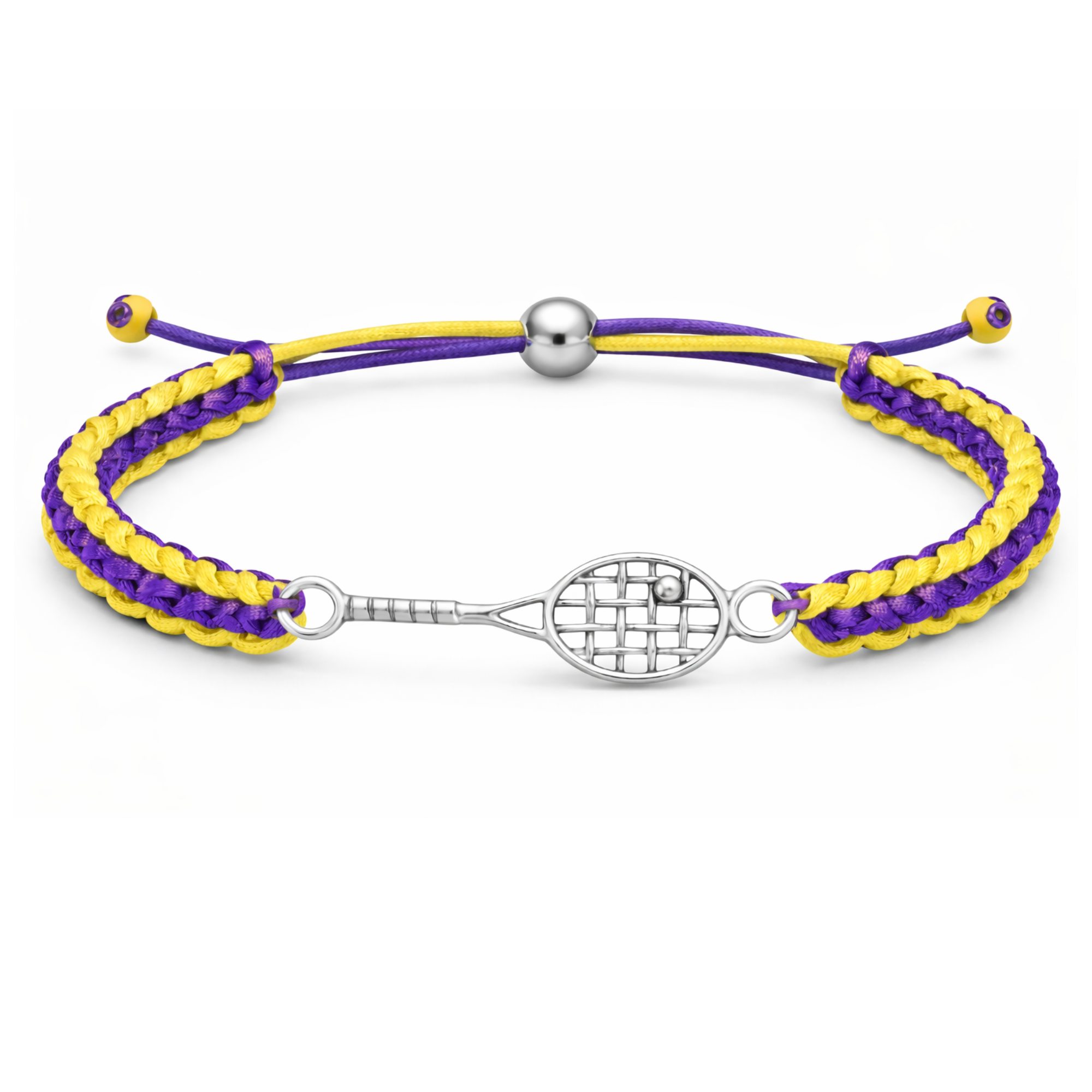 Tennis Racket Multi Colored Rope Bracelet - Pick Colors