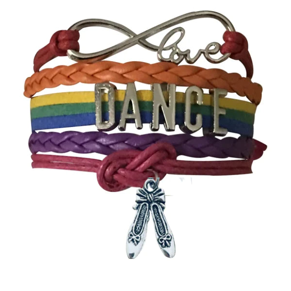 Girls Dance Infinity Bracelet - Choose Charm & Colors