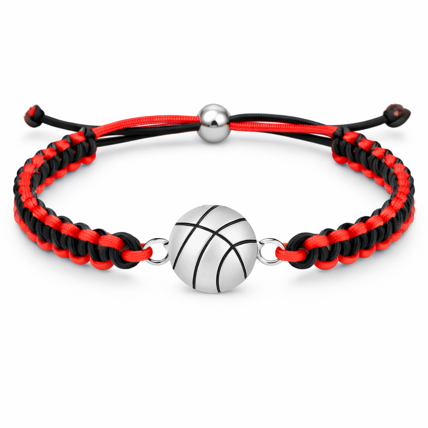 Multi Colored Silver Basketball Rope Bracelet - Pick Color