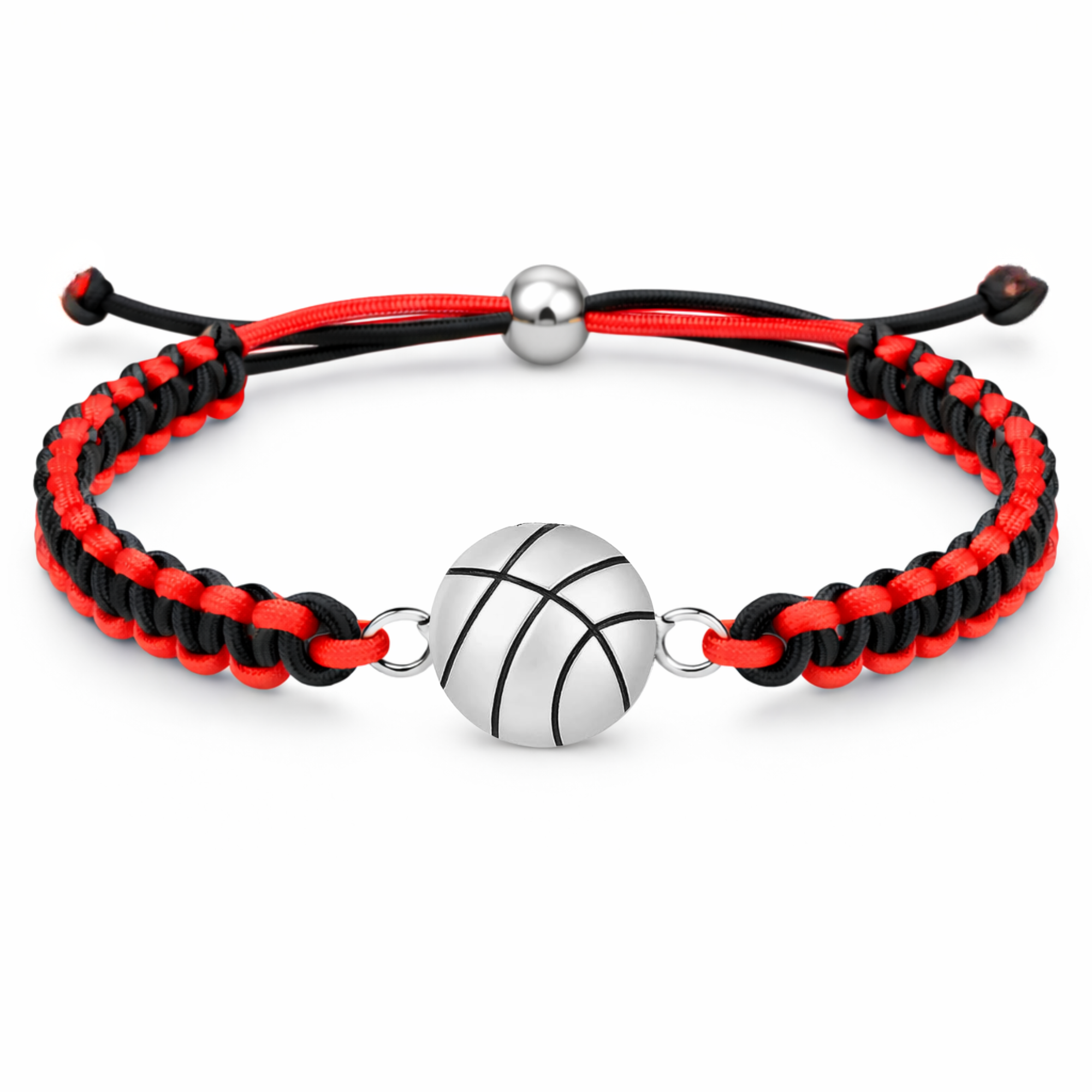 Multi Colored Silver Basketball Rope Bracelet - Pick Color
