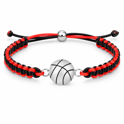 Multi Colored Silver Basketball Rope Bracelet - Pick Color
