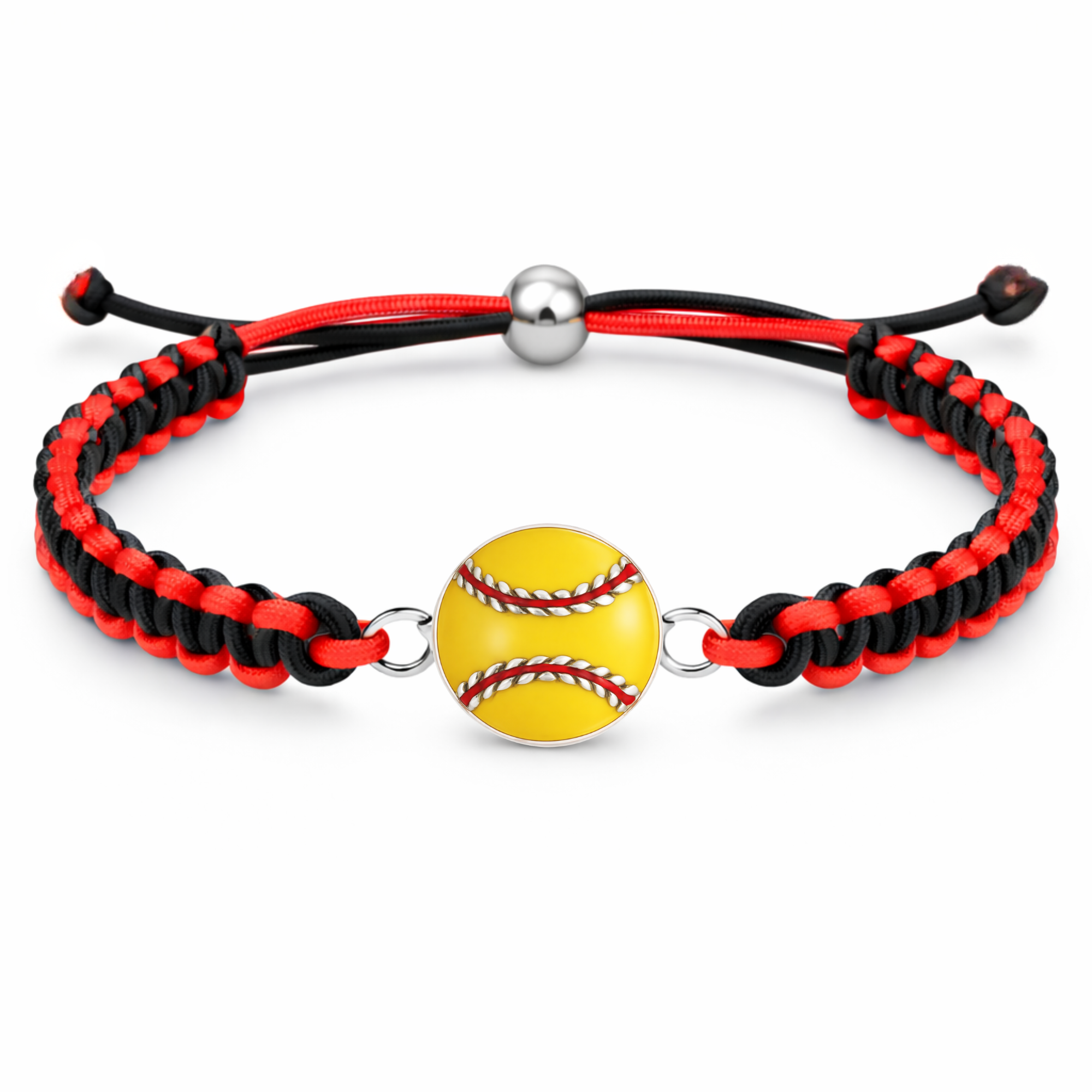 Multi Colored Softball Rope Bracelet - Pick Colors & Charms