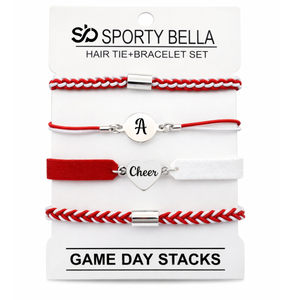 Personalized Cheer Hair Tie Bracelet Sets