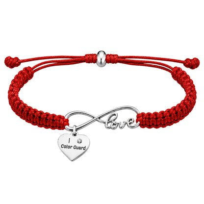 Color Guard Love Infinity Rope Bracelet - Pick Color