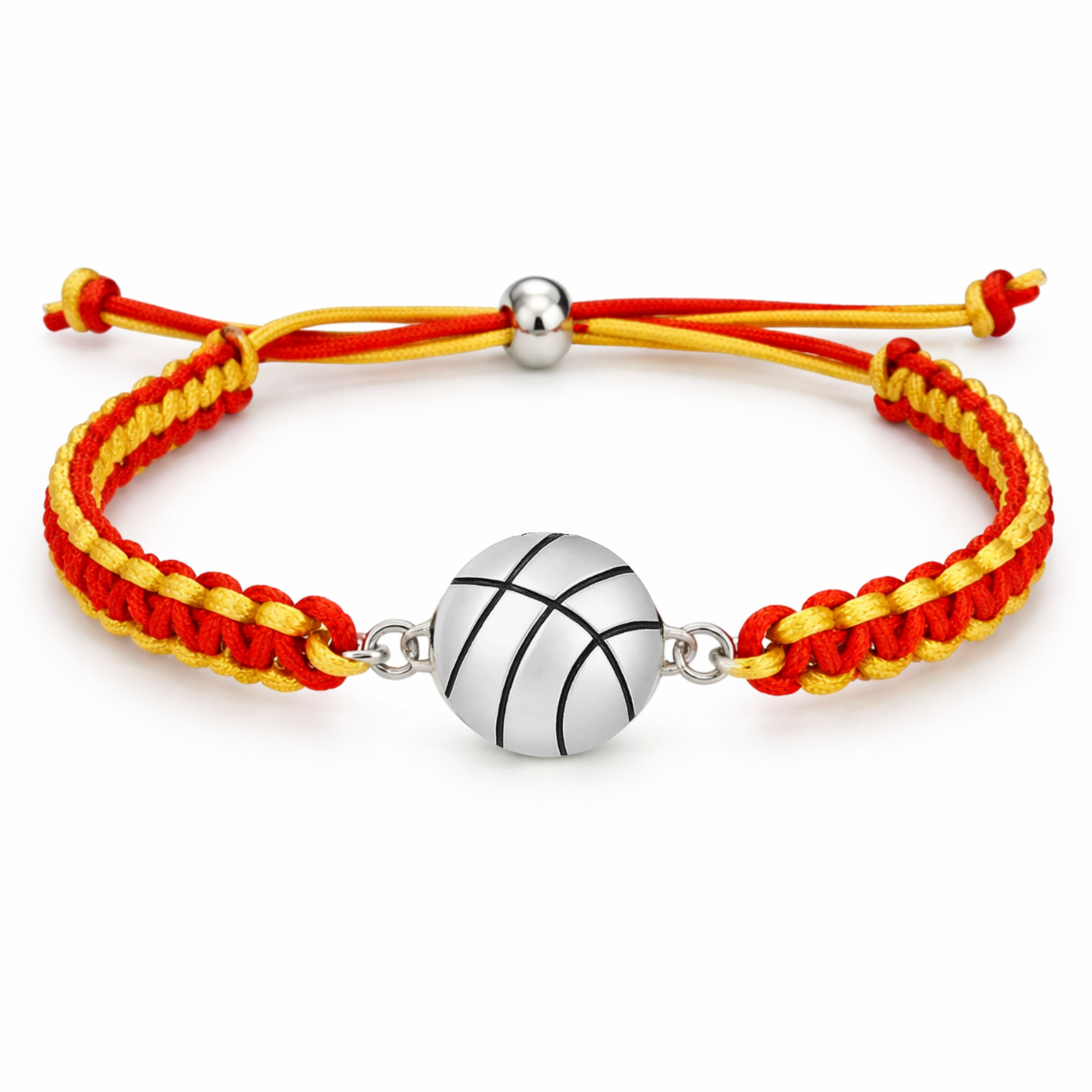 Multi Colored Silver Basketball Rope Bracelet - Pick Color