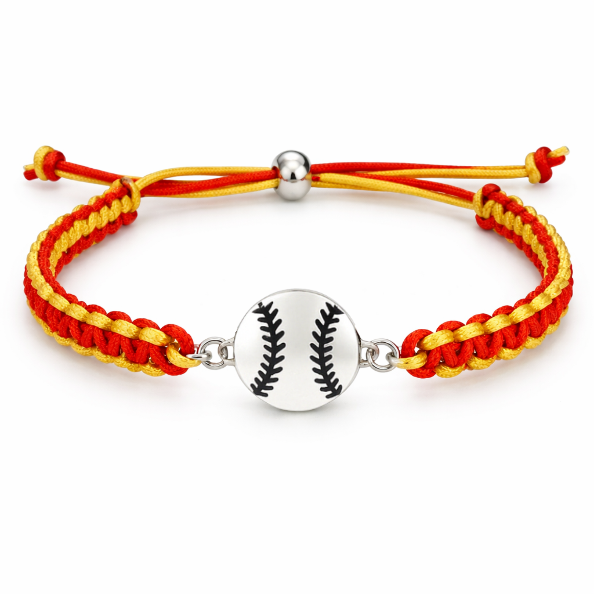 Multi Colored Softball Rope Bracelet - Pick Colors & Charms