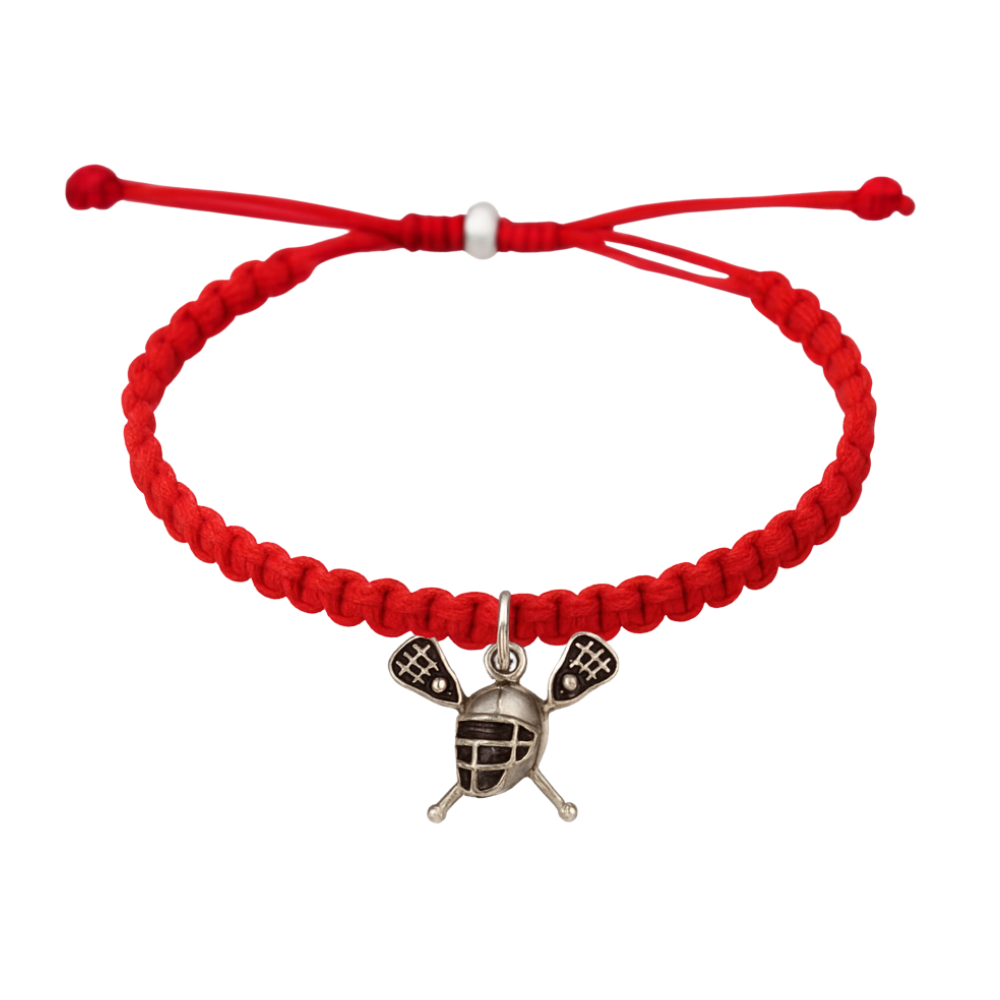 Lacrosse Helmet & Sticks Adjustable Rope Bracelet