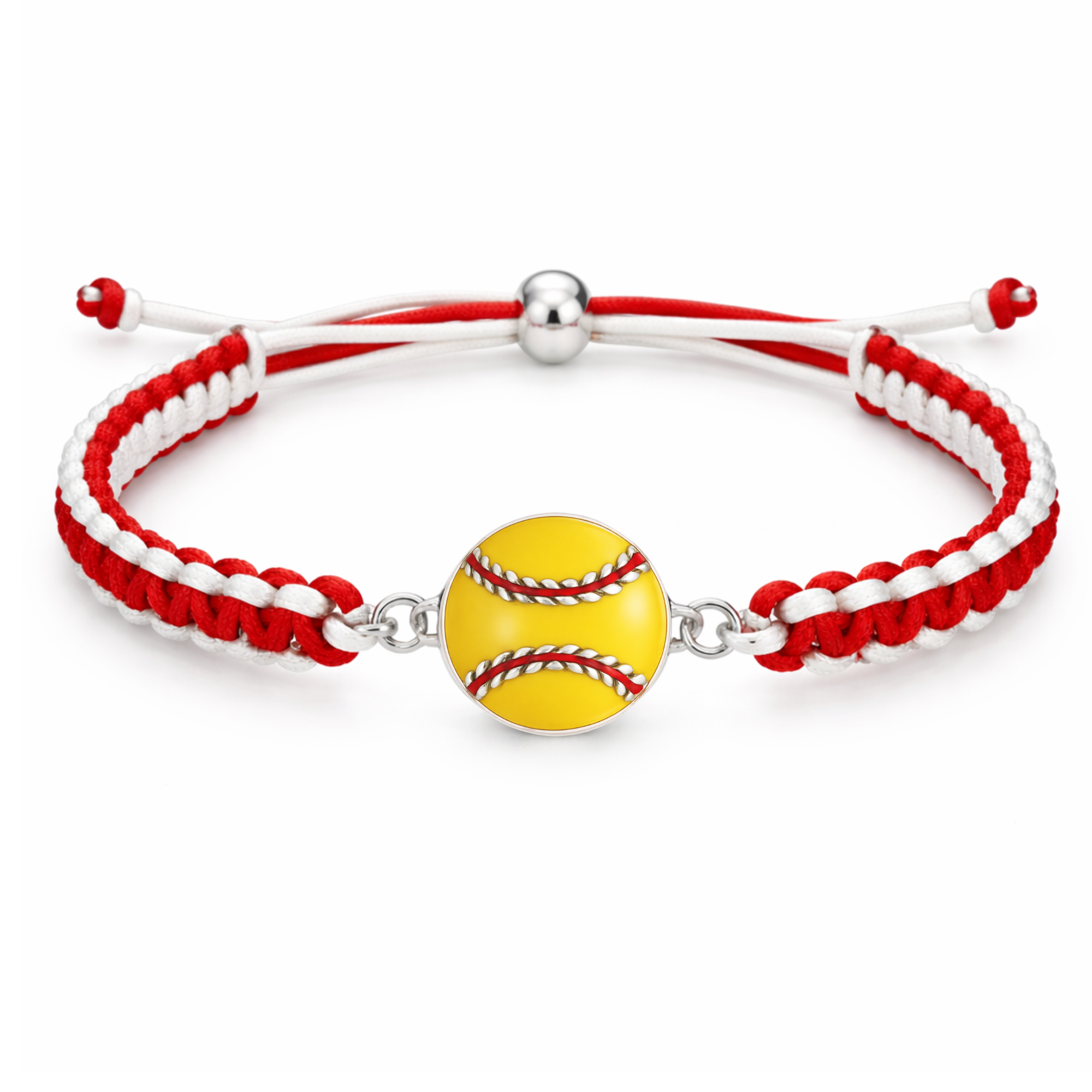 Multi Colored Yellow Softball Rope Bracelet - Pick Colors