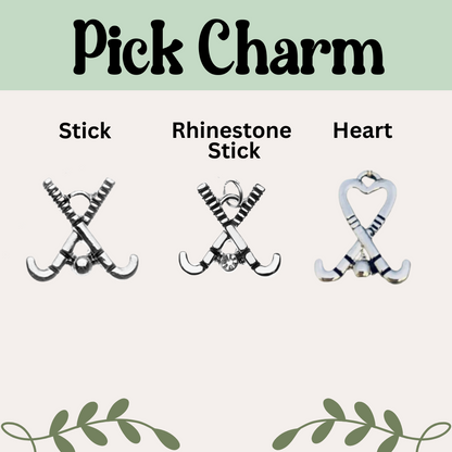 Field Hockey Charm Multi Colored Rope Bracelet - Pick Colors