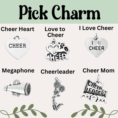 Cheer Charm Multi Colored Rope Bracelet - Pick Colors