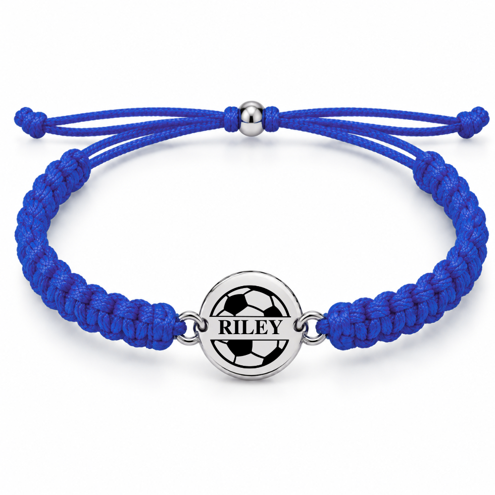 Personalized Engraved Soccer Rope Bracelet