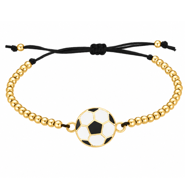Soccer Beaded Charm Adjustable Bracelet - Pick Charm
