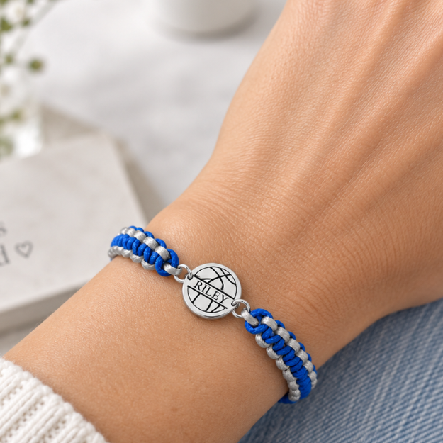 Personalized Engraved Basketball Multi Color Bracelet