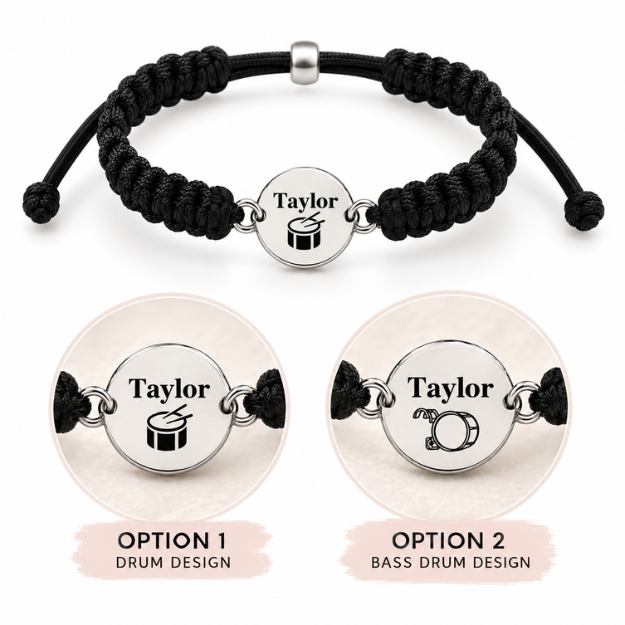 Personalized Drum Rope Bracelet - Pick Color